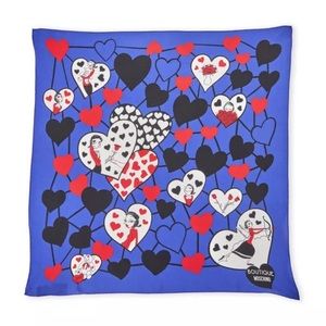 Moschino Boutique Lovers Deep Blue scarf NEW!